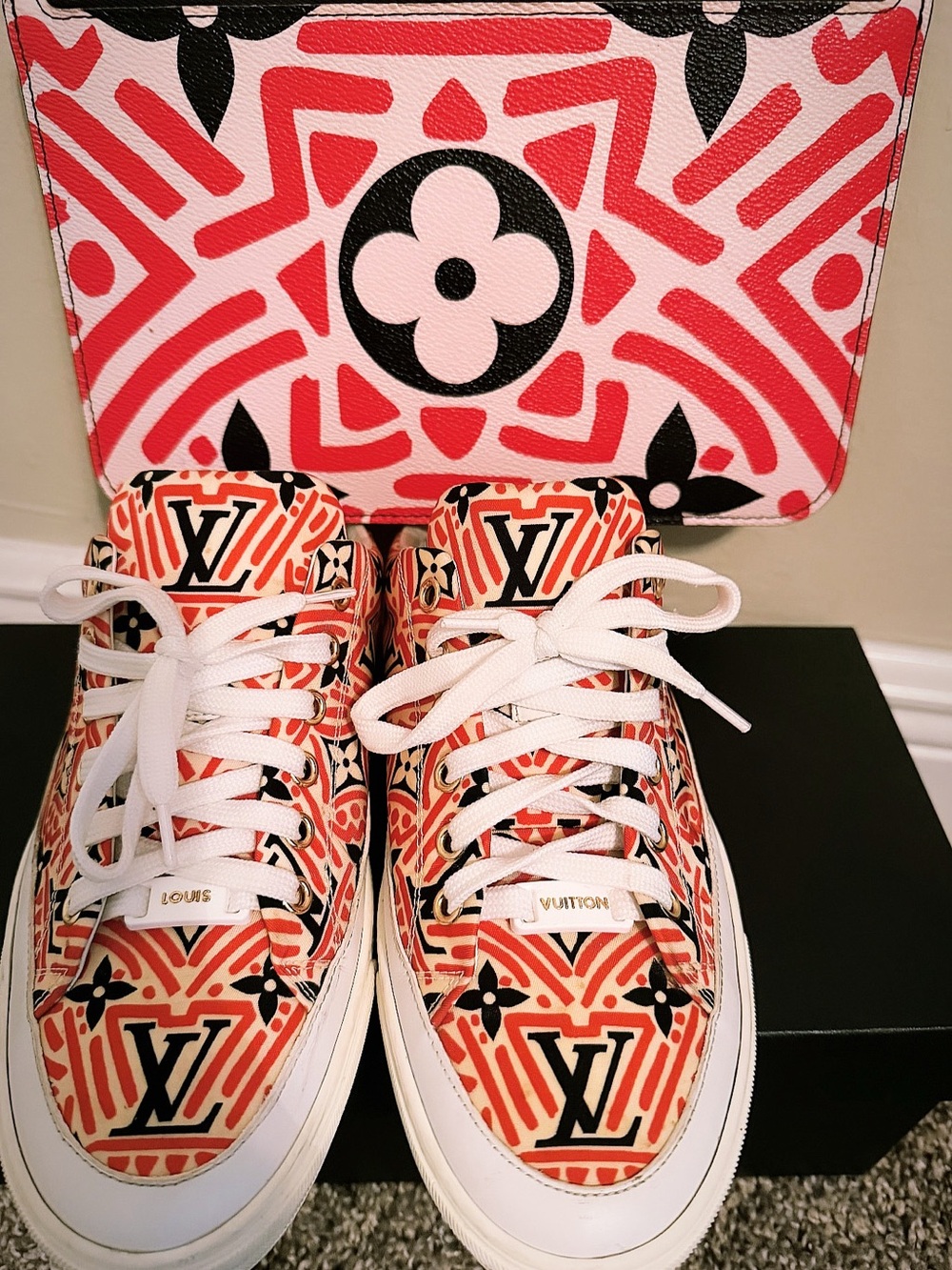 Louis Vuitton LV Crafty Stellar Sneaker Mule & never fold pouch